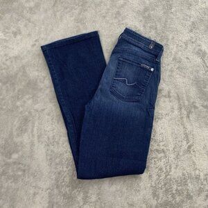 7 Seven For All Mankind Jeans Women's 28x29” Kimmie BootCut Dark Blue Denim